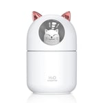 Humidificateur d'air USB ultra-silencieux avec LED,supporter ficateur d'air,vaporisateur de brume fraîche,chat mignon,bureau,ménage,chambre à coucher,voiture,aromathérapie,300ml - Type A-White