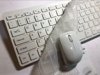 White Wireless Small Keyboard & Mouse for LG LM670S Smart Internet TV