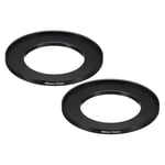 49mm-72mm Metal Step Up Ring, 2 Pcs Camera Lens Filter Adapter Ring Black