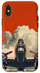 Coque pour iPhone X/XS Orange B-17 Flying Fortress Design géométrique minimaliste