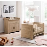 Chambre bébé Duo : Lit 70 x 140 cm + Commode à langer AHOI - Chêne - TREND TEAM