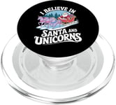 I believe in Santa and unicorns funny Santa xmas pajamas PopSockets PopGrip for MagSafe