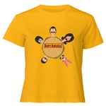 Bob&apos;s Burgers Character Burger Women's Cropped T-Shirt - Mustard - XS - Mustard