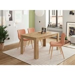 Dmora - Table extensible Midland, Console extensible pour salle à manger, Table de cuisine ouvrant avec rallonge, 140/190x90h78 cm, Chêne Nodi, avec