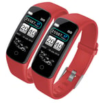 SOGA 2X Sport Monitor Wrist Touch Fitness Tracker Smart Watch Red -  - SWatchV8RedX2