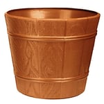 Verdenia 7212 Pot de Fleurs léger Design inspiré du Bois Pot décoratif pour Plantes d'intérieur et d'extérieur en Plastique Rond Plusieurs Couleurs et Tailles 38 cm