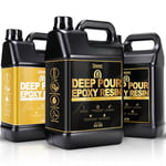 Teexpert Deep Pour Epoxy Resin - 3L/102OZ Epoxy Resin Kit, 2-4 Inch Pour Depth, Crystal Clear High Gloss Self-Leveling Resin for Deep Casting and Medium Large River Tables Wood - 2:1 Mix by Weight