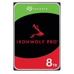 Seagate IronWolf Pro 8 to, Disque Dur d'entreprise Interne NAS HDD – CMR, 3,5”, SATA 6 Gbits/s, 7 200 TR/Min, 256 Mo de mémoire Cache, Services Rescue – Ouverture Facile (ST8000NTZ01)