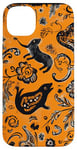 Coque pour iPhone 14 Plus Orange Bohème Paisley Live Weird Funny Naked Mole Rat Art Art