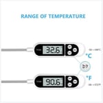 Digitaalinen keittiölämpömittari Kotitalouslämpömittari uunilämpömittari Keittolämpömittari, pitkä anturi, korroosiosuojaus, °C/°F Kytkettävä keittiöön, grilliin