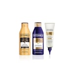 DESSANGE - Coffret Blond Californien - Shampoing Nutri-illuminant + Shampoing Bleu + Soin Patine - Nourrit & Neutralise Les Reflets - Pour Cheveux Blonds, Colorés ou Décolorés