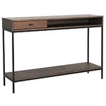 Nordic Furniture Group Regal konsollbord ekfanér brun och metall svart B120 cm