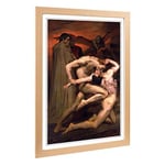 Big Box Art Framed Print of William Adolphe Bouguereau Dante and Virgil in Hell Design | Wall Art Picture| Home Decor for Kitchen, Living Room, Bedroom, Office, Oak, A2 / 24.5x18 Inch / 62x45cm