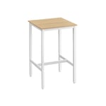 Rootz Barbordsset - Pubbord - Högt bord - Spån- och stålkonstruktion - 60cm x 60cm x 92cm - Ek Beige-Vit Färg - 10kg Vikt - 100kg Max belastningskapac