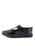 Kickers Kariko T-Strap Patent Infant School Shoe - Black, Black, Size 10 Younger