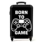 NoBoringSuitcases.com Valise Enfant, Valise Cabine, Valise Enfant Garcon, Bagages Enfant, Valise Enfant Roulette, Valise pour Enfant, Valise Garcon, Valise Cabine 55x35x25cm (Manette - Noir)