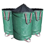 vounot Lot de 3 Sac de Jardin Pop up 100L en Polyéthylène Robuste avec Poignées Sacs de déchets Jardin Résistants Pliable Poubelle de Jardin Vert