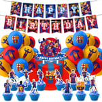 Barcelona födelsedagsfest dekorationer Messi fotboll födelsedagsfest tillbehör fotbollsfest gynnar i rummet inklusive banderoll ballonger cupcakes tårtdekoration