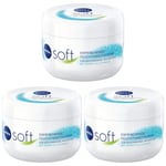 3x Nivea Refreshing Soft Moisturising Cream with Jojoba Oil & Vitamin E 375ml