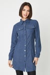 Cord Button Through Shirt Dress