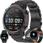 Montre Connectée Homme Avec Appel Bluetooth, 1,52"" Amoled Smartwatch Avec 123 Modes Sportifs 5atm Étanche, Sommeil, Fréquence Cardiaque, Spo2, Tracker D'activité, Smart Watch Pour Ios Android (Noir)