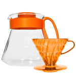 Hario V60 Filterbrygg Set Orange Inkl. Range Server 0,6 L, Dripper 2 Koppar & Filter