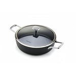 Moneta Harmonia Casserole 2 poignées 28 cm + couvercle bord inox pour chaque type de table de cuisson