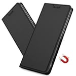 MRSTER Coque pour Huawei P9 Lite Housse, Étui à Rabat avec Carte Fentes, Fermeture Magnétique, Antichoc Ultra Mince Protection Case pour Huawei P9 Lite (2016). DT Black