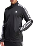 adidas Essentials Warm Up 3 Stripes Mens Track Jacket Black Running Run Full Zip