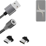 Data charging cable for Honor Magic6 Ultimate with USB type C and Micro-USB adap