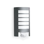 Steinel Outdoor Wall Light L 12 S anthracite, 180° motion detector, 10 m range, aluminium shade, E27 fitting, wall lamp