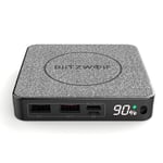 BW-P13 Powerbank 10000mAh med trådlös laddning - Typ-C & USB portar