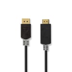 Nedis Displayport kabel | DisplayPort Han | HDMI™ Stik | 4K@30Hz | Guldplateret | 3.00 m | Runde | PVC | Antracit | Box