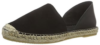 PIECES Femme Psjasha Espadrillos en Cuir Noir Sandale Cage Espadrille, 42 EU