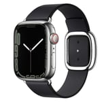 Modernt spänne för Apple Watch Band 45mm 41mm 44mm/40mm 38 42mm 49mm Correa Läderarmband Iwatch Serie 3 6 Se 7 8 Ultra 40mm 38mm 41mm black