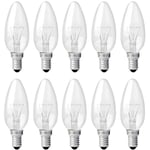 Dolaso - Ampoule Bougie Clair E14 40W, Ampoule Incandescence Dimmable, Blanc Chaud 2700K, 400LM, Ampoule Flamme, E14 Ampoules à bougie à vis Edison,