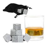 Relaxdays Pierres à whisky 9 pièces Pierre rafraîchissante en stéatite Glaçons gris cube pour Whisky bourbon scotch et cocktails sans diluer