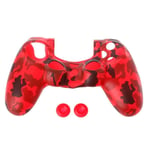 Housse Antidérapante En Silicone Camouflage Souple 3 En 1, Coque Peau + 2 Capuchons De Manettes Pour Manette Sony Ps4 Pro Slim