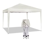 WOLTU Tonnelle de Jardin Tente Pliante Auvent Pliable Imperméable Tente de Reception Protection du Soleil UV 50+ Sac de Transport Inclus Bâche PE Epaisse de env pour Fête Marriage 3x3m Beige