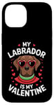 iPhone 14 Chocolate Labrador My Valentines Hearts Day Dog Mom Dad Case