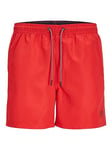 JACK & JONES Mens Fiji Solid Swim Shorts True Red L