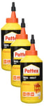 Pattex | Colle Bois Express (biberon de 750 g) – Colle à bois transparente à séchage rapide – Colle vinylique pour montage, assemblage, placage ou contrecollage (Lot de 3)