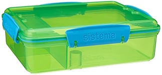 Sistema Snack Attack Duo Boîte repas 975 ml - Diverses couleurs, Plastique, coleurs assorties, 19.7 x 15.8 x 5.85 cm