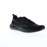 Reebok Lite Plus 4 Mens Black Canvas Lace Up Athletic Running Shoes