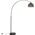 Qazqa - arc - Lampadaire avec Abat-Jour - 1 lumière - h 170 cm - Noir - Moderne - éclairage intérieur - Salon i Chambre - Noir