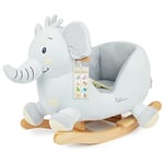 BIECO Peluche Animal à Bascule Éléphant Tiko | Cheval a Bascule Bebe 1 an | Cheval à Bascule Animal a Bascule Bebe Animaux a Bascule Enfant Cheval Bascule Bois Grand Cheval à Bascule Monter