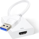 Adaptateur Usb Vers Hdmi, Full Hd 1080P Usb 3.0/2.0 Vidéo Audio Graphique Multi Moniteur Miroir/Expansion Câble Convertisseur, Compatible Avec Windows Xp/7/8/8.1/10/11/Android Pour Pc/Hdtv/Projecteur