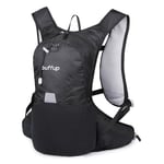 buffup® Sac à dos VTT, sac d'hydratation, sac de randonnée et de ski étanche 15L pour homme, idéal pour les activités de plein air (noir:)