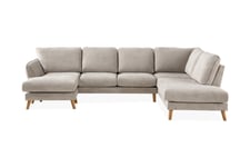 U-soffa Colt Lyx med Divan Vänster - Beige/Ek Beige