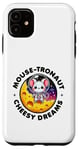 Coque pour iPhone 11 Souris Astronaute Cheesy Dreams Cute Kawaii Moon Space Graphic